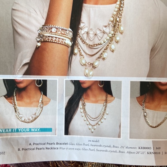 Silpada KRN Practical Pearls Brass Necklace “Wear it 7 Ways” - Picture 3 of 8